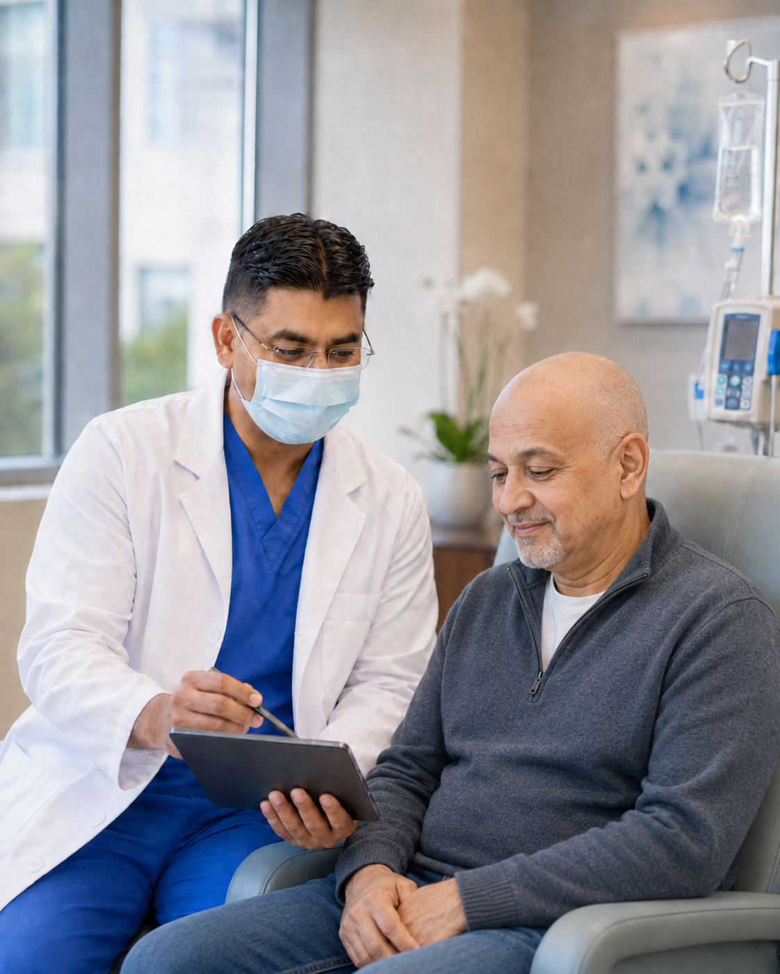 Doctor consulting with male patient